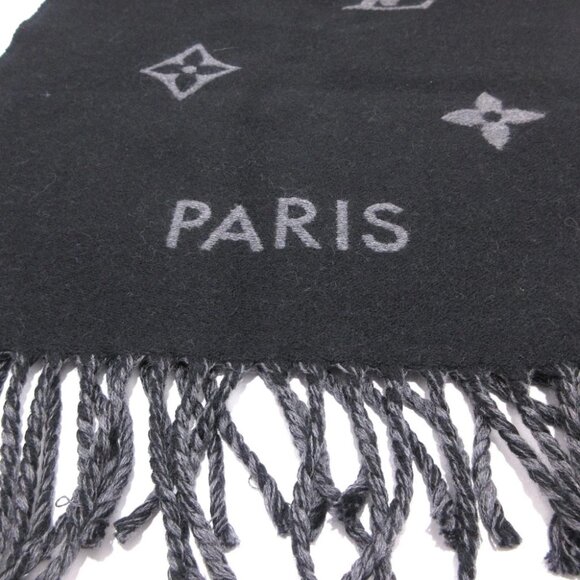LOUIS VUITTON Muffler All About Monogram Noir Scarf Wool - Picture 4 of 5